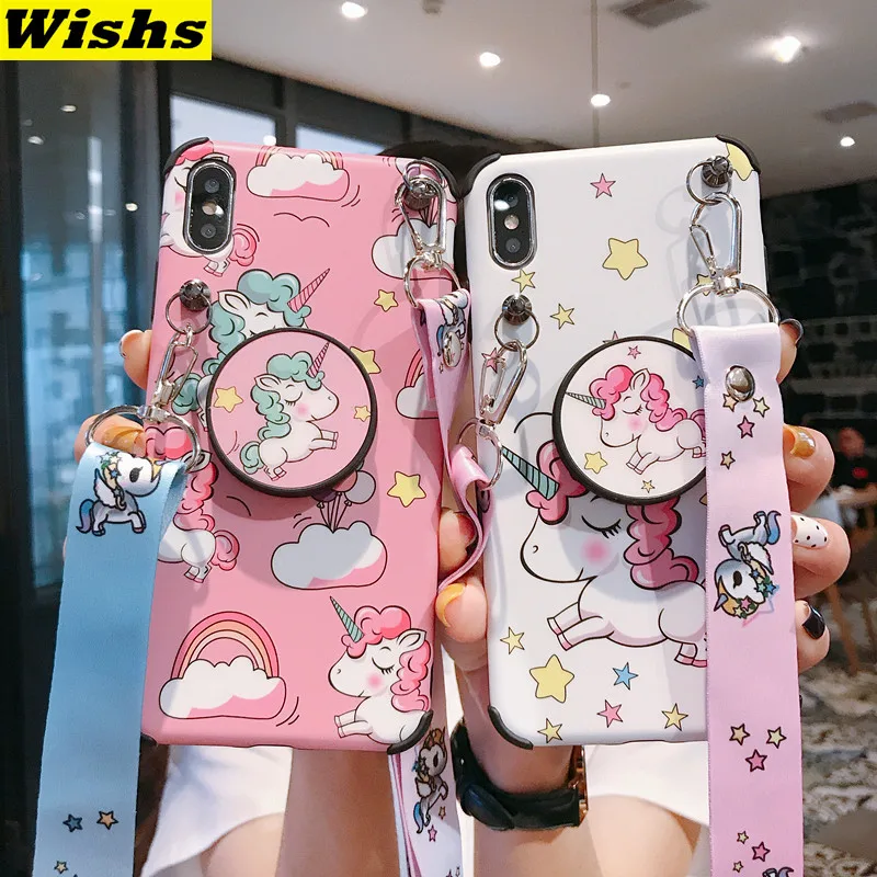 Pink Cute rainbow unicorn stand holder with lanyard case for iphone 6S 7 8 plus 11 Pro MAX X XS MAX XR lovely Girl phone cover
Pink Cute rainbow unicorn stand holder with lanyard case for iphone 6S 7 8 plus 11 Pro MAX X XS MAX XR lovely Girl phone cover