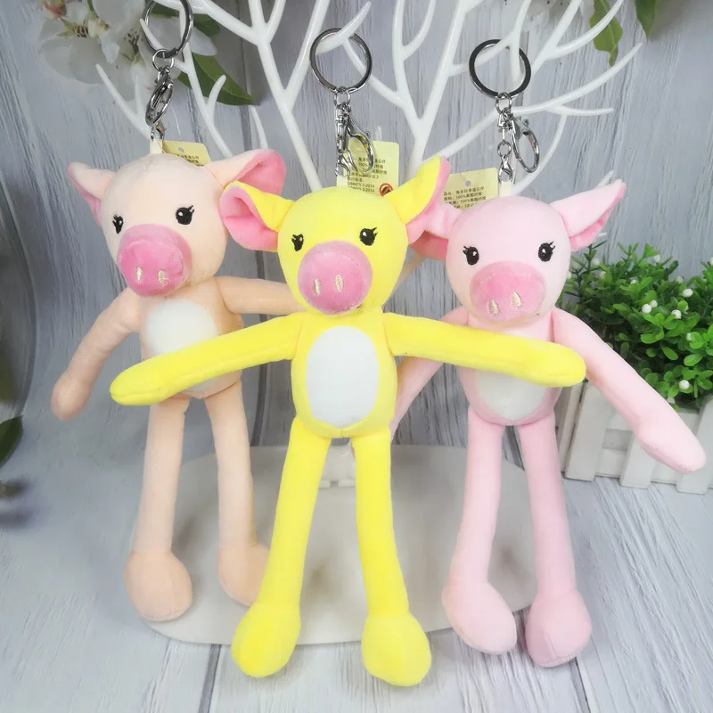 

lucky cute Cartoon Creative long-legged pig fragrance Soothing doll soft Keychain 12cm good quality christmase wedding gift