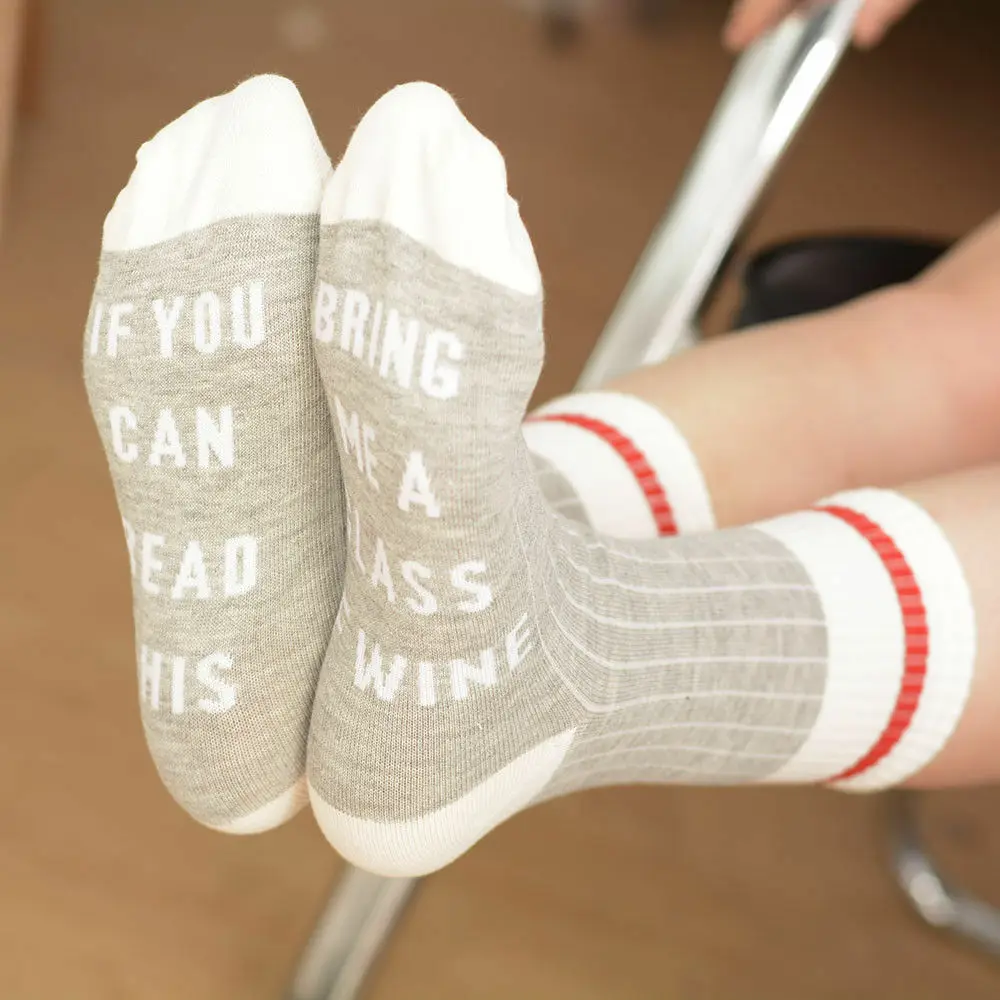 Wine Socks If You Can Read This Bring Me A Glass of Wine Autumn Spring Winter 2020 Halloween Christmas Gift Sock
Wine Socks If You Can Read This Bring Me A Glass of Wine Autumn Spring Winter 2020 Halloween Christmas Gift Sock