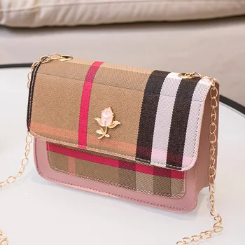 2020 new summer women's bag European and American fashion retro Plaid Single Shoulder Messenger Bag chain small square bag #15
2020 new summer women's bag European and American fashion retro Plaid Single Shoulder Messenger Bag chain small square bag #15