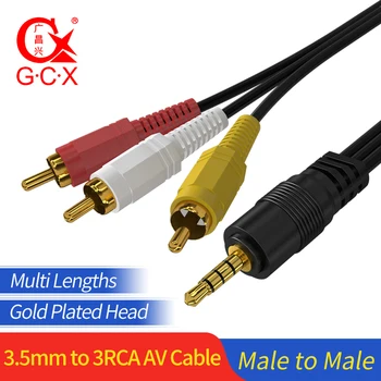 GCX 3.5mm Jack to 3RCA Splitter Male to Male Standard 3.5 to 3 RCA Audio Converter Video AV Adapter High Quality Speaker Cable
GCX 3.5mm Jack to 3RCA Splitter Male to Male Standard 3.5 to 3 RCA Audio Converter Video AV Adapter High Quality Speaker Cable
