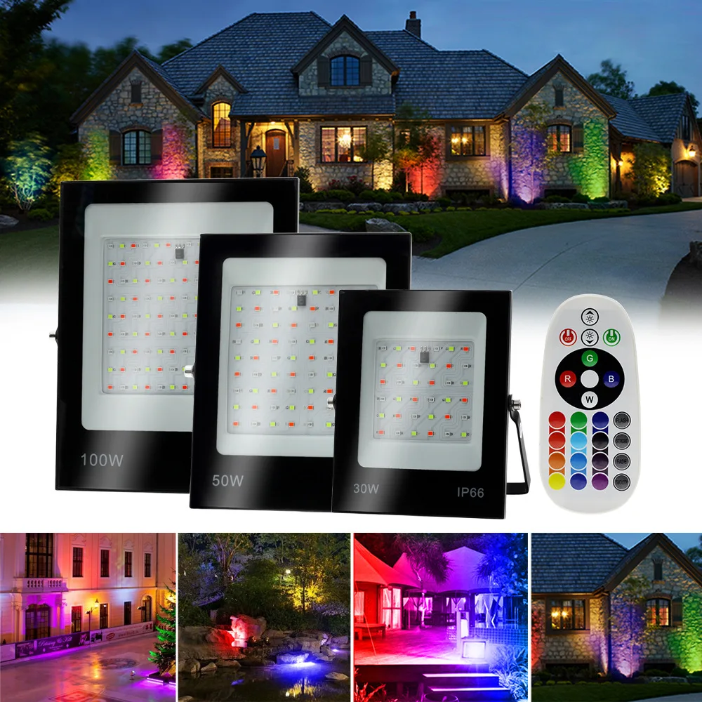Outdoor Park Landscape LED Lighting Waterproof Floodlight 30/50/100/200W Colorful RGB with Remote Control Color Change AC 220V
Outdoor Park Landscape LED Lighting Waterproof Floodlight 30/50/100/200W Colorful RGB with Remote Control Color Change AC 220V