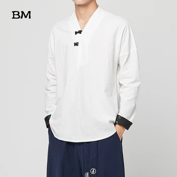 2020 Chinese Style Linen Solid Color Large Size Long Sleeve T-Shirt Male Loose Casual Thin Top Men Harajuku Retro Clothes 5XL
2020 Chinese Style Linen Solid Color Large Size Long Sleeve T-Shirt Male Loose Casual Thin Top Men Harajuku Retro Clothes 5XL