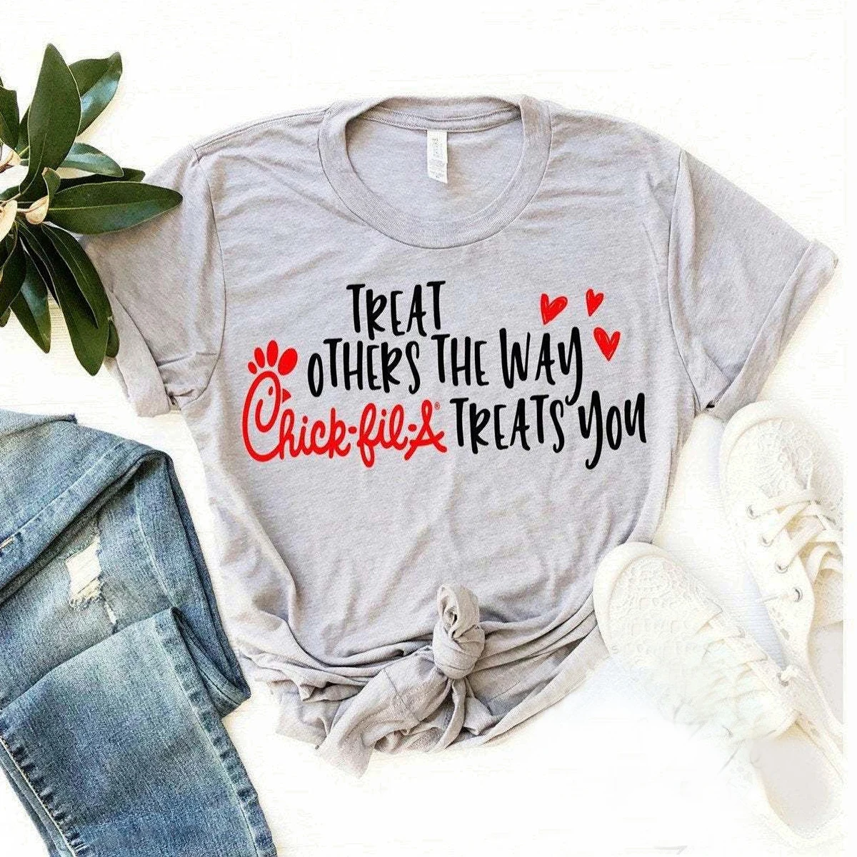 Funny Chick Fil A Sayings Graphic Tee Women Casual Tshirt Hipster Tops Treat Others The Way Treats You Shirt | Женская одежда