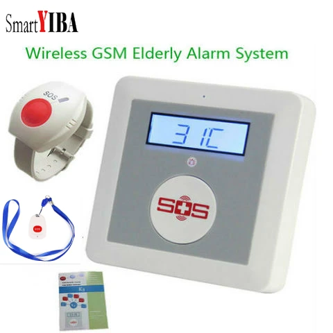 

SmartYIBA Wireless Senior Elderly Healthcare Panel GSM SMS Alarm System Emergency SOS Neck Wrist Panic Button APP Remote Control