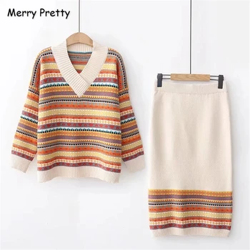 Merrt Pretty Women's Sets Floral Embroidery V-Neck Long Sleeve Knitted Tank And Knitted Pencil Skirts 2019 Winter Two Piece Set
Merrt Pretty Women's Sets Floral Embroidery V-Neck Long Sleeve Knitted Tank And Knitted Pencil Skirts 2019 Winter Two Piece Set