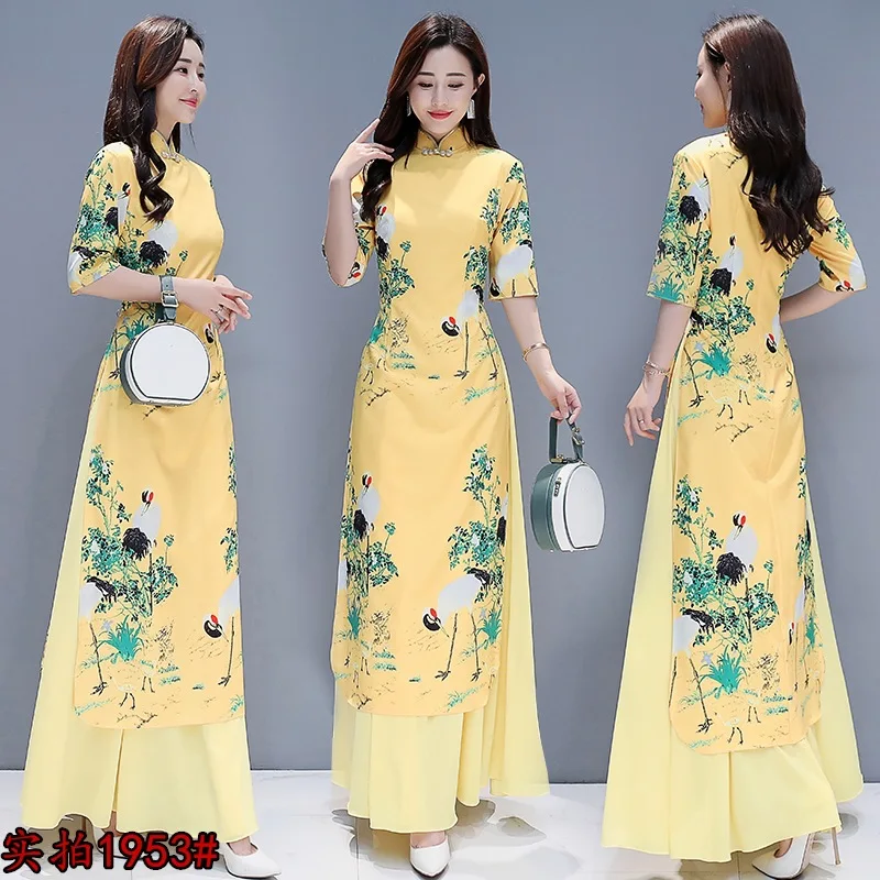 Yellow Audrey Cheongsam 2019 Spring New Style Long Modified Version Catwalks Cheongsam Costume Dress
Yellow Audrey Cheongsam 2019 Spring New Style Long Modified Version Catwalks Cheongsam Costume Dress