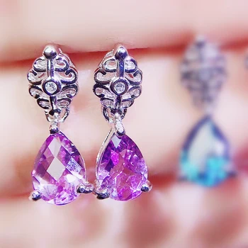Per jewelry Natural real amethyst or blue topaz drop earring 0.65ct*2pcs gemstone 925 sterling silver Fine jewelry Q2042929 
Per jewelry Natural real amethyst or blue topaz drop earring 0.65ct*2pcs gemstone 925 sterling silver Fine jewelry Q2042929