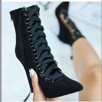 Pointed Toe Women's Boots Plush Ankle Keep Warm Winter Boots For Women Autumn High Heel Metal Zipper Leather Boots Women 
Pointed Toe Women's Boots Plush Ankle Keep Warm Winter Boots For Women Autumn High Heel Metal Zipper Leather Boots Women