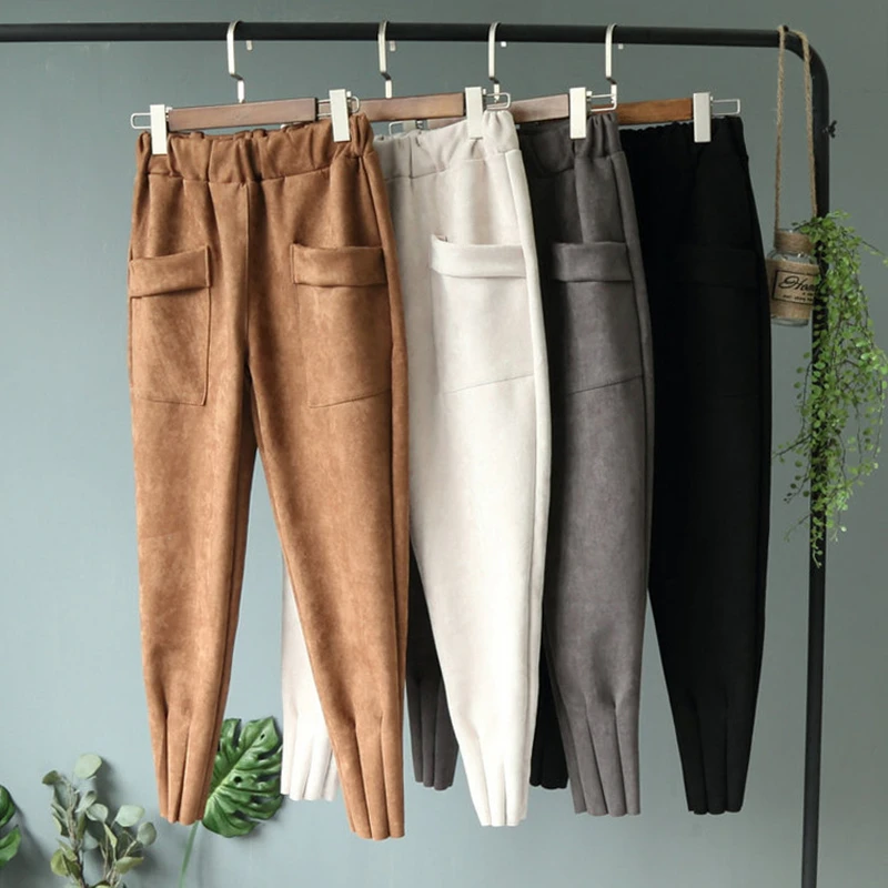 

New women autumn winter capris pants boots pants Pockets Harem trousers Casual nice ladies trouser black good materials NZ48