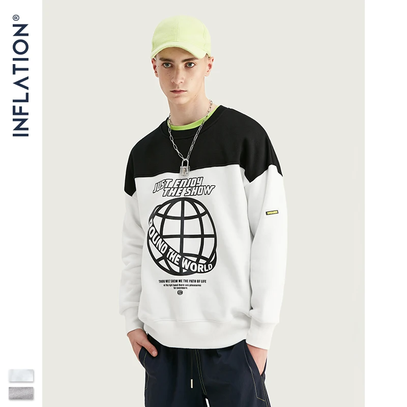 INFLATION Sweatshirt Men Contrast Colour Block Crew Neck Sweatshirt Oversized Fit Cotton Men Sweatshirt Sueter Masculino 9639W
INFLATION Sweatshirt Men Contrast Colour Block Crew Neck Sweatshirt Oversized Fit Cotton Men Sweatshirt Sueter Masculino 9639W