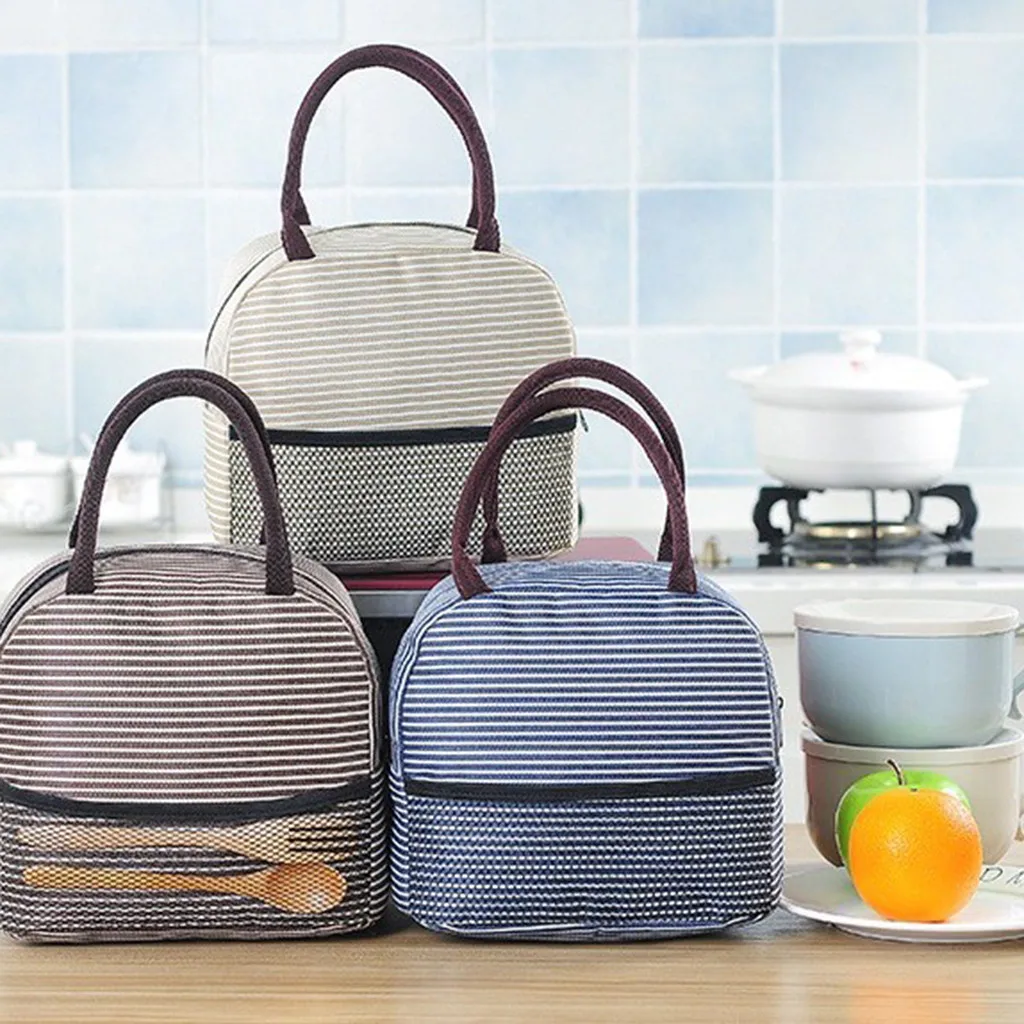 Portable Lunch Bag Stripe Lunch Bag Thermal Canvas Food Cooler Container Tote School Food Handbag Lunch Bags
Portable Lunch Bag Stripe Lunch Bag Thermal Canvas Food Cooler Container Tote School Food Handbag Lunch Bags