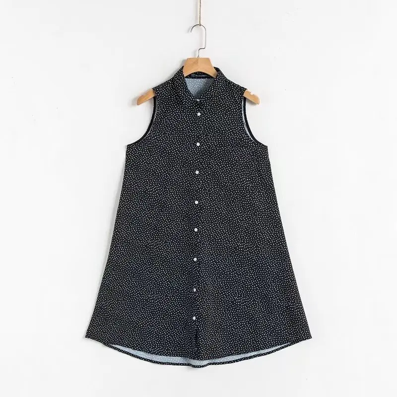 2018 Western Style Early Spring WOMEN'S Dress New Style Fold-down Collar Sleeveless Polka Dot Dress
2018 Western Style Early Spring WOMEN'S Dress New Style Fold-down Collar Sleeveless Polka Dot Dress