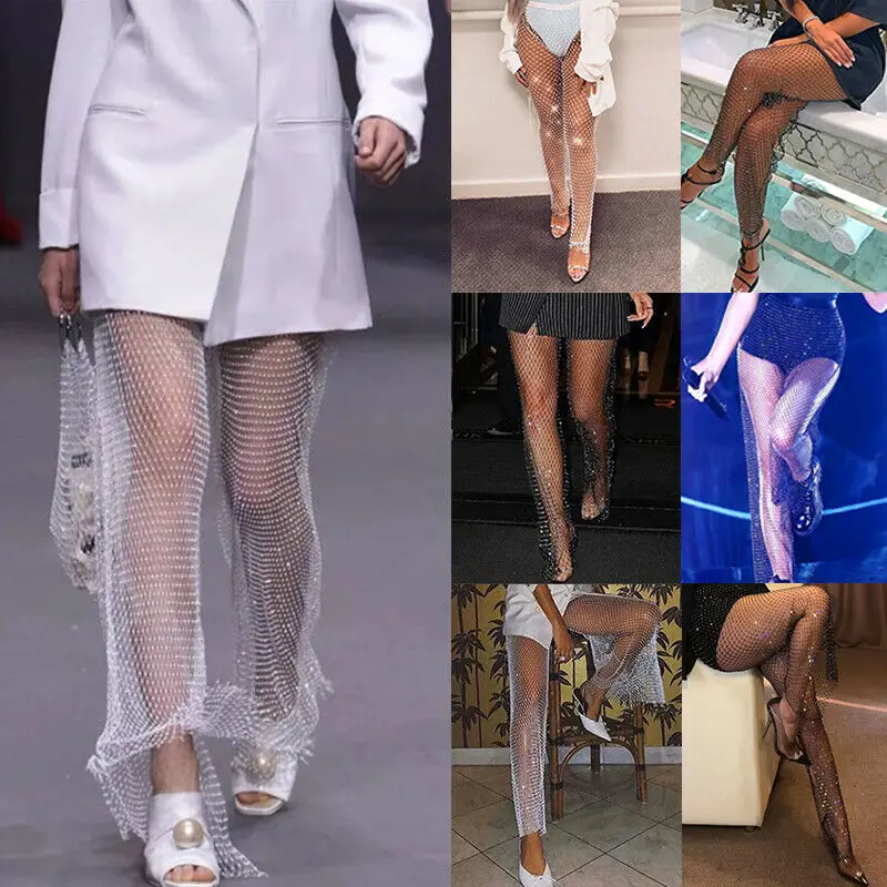 Sexy Women Fishnet Diamonds Shiny Pants Elastic Waist Beach Bikini Cover-Ups Club Trousers 2020 Feshion Female Hollow Net Pants
Sexy Women Fishnet Diamonds Shiny Pants Elastic Waist Beach Bikini Cover-Ups Club Trousers 2020 Feshion Female Hollow Net Pants