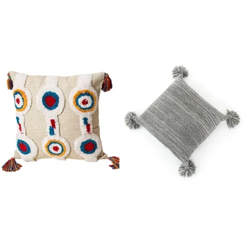 2pcs 45X45cm Cotton Cushion Cover Pillow Cover Backrest Soft - Grey Geometric Pattern & Tassels Boho Style
2pcs 45X45cm Cotton Cushion Cover Pillow Cover Backrest Soft - Grey Geometric Pattern & Tassels Boho Style