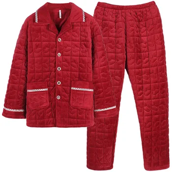 Winter Thick Cardigan Jacket 3 Layer Padded Embossing Pattern Warm Home Winter Long Sleeve Christmas Red Suit New Men's Pajamas
Winter Thick Cardigan Jacket 3 Layer Padded Embossing Pattern Warm Home Winter Long Sleeve Christmas Red Suit New Men's Pajamas