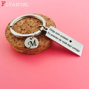 Portuguese Keyring A-Z 26 Initial Letters Engraved Dirija com cuidado Eupreciso de voce aqui comigp Keychain Lover Gifts
Portuguese Keyring A-Z 26 Initial Letters Engraved Dirija com cuidado Eupreciso de voce aqui comigp Keychain Lover Gifts