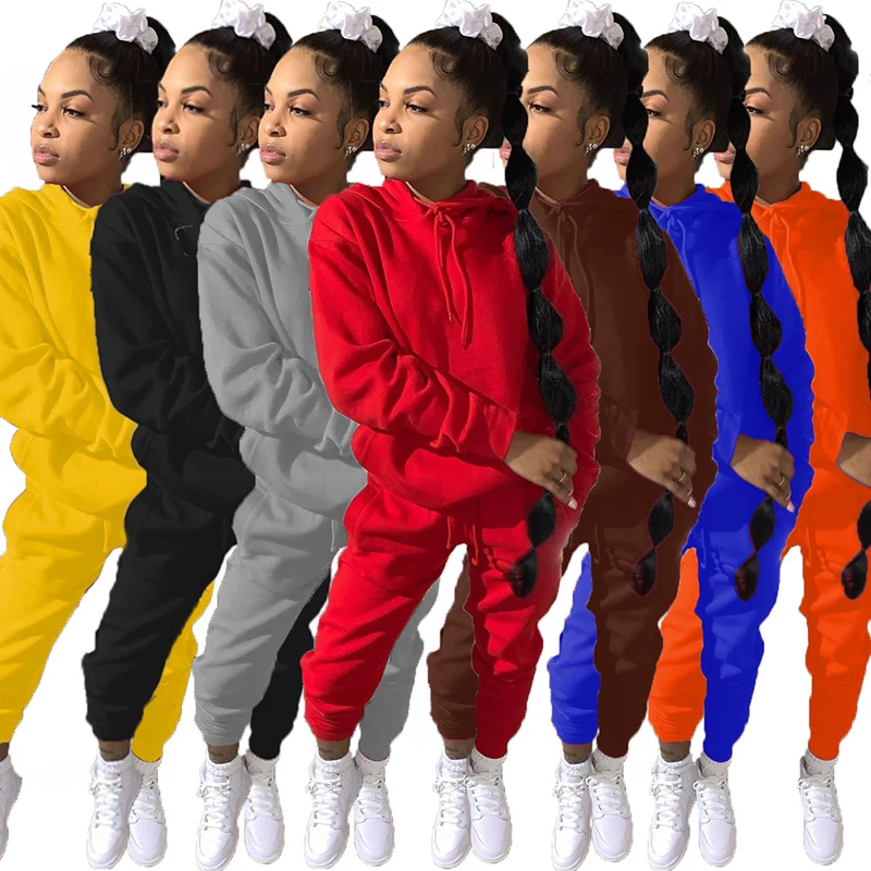 Solid Color Long Sleeve Sweatshirt Sweatpants Two-piece Suit Ladies Casual Suit Europe and America Fashion Women's Clothing
Solid Color Long Sleeve Sweatshirt Sweatpants Two-piece Suit Ladies Casual Suit Europe and America Fashion Women's Clothing