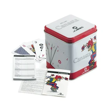 Juego JU90103-Play Canasta tin box with 162 + 3 Cards with Instructions and scorekeeper, game Board, Game,
Juego JU90103-Play Canasta tin box with 162 + 3 Cards with Instructions and scorekeeper, game Board, Game,