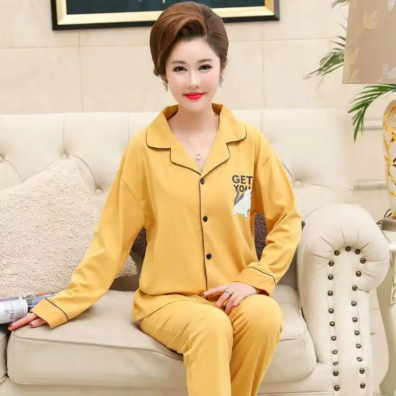 Women Pajama Set Spring Autumn 100% Cotton Long-Sleeved Trousers Two-Piece Home Clothes Mom Pyjamas Suits
Women Pajama Set Spring Autumn 100% Cotton Long-Sleeved Trousers Two-Piece Home Clothes Mom Pyjamas Suits