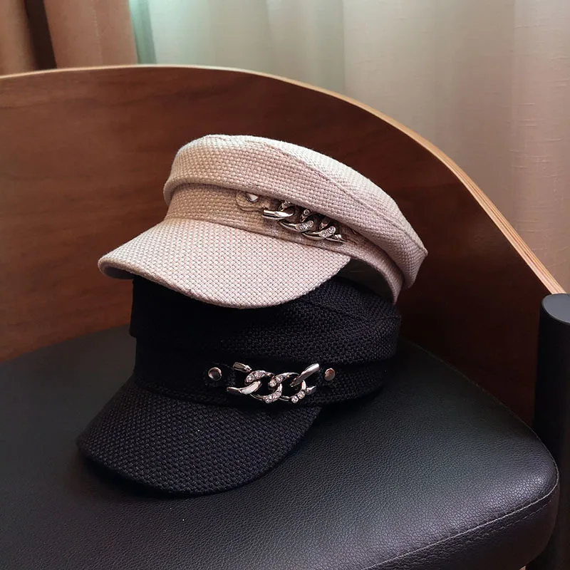 2020 spring new retro chain flat top navy summer Outdoor Casual Caps Octagonal Cap Adjustable for Women
2020 spring new retro chain flat top navy summer Outdoor Casual Caps Octagonal Cap Adjustable for Women
