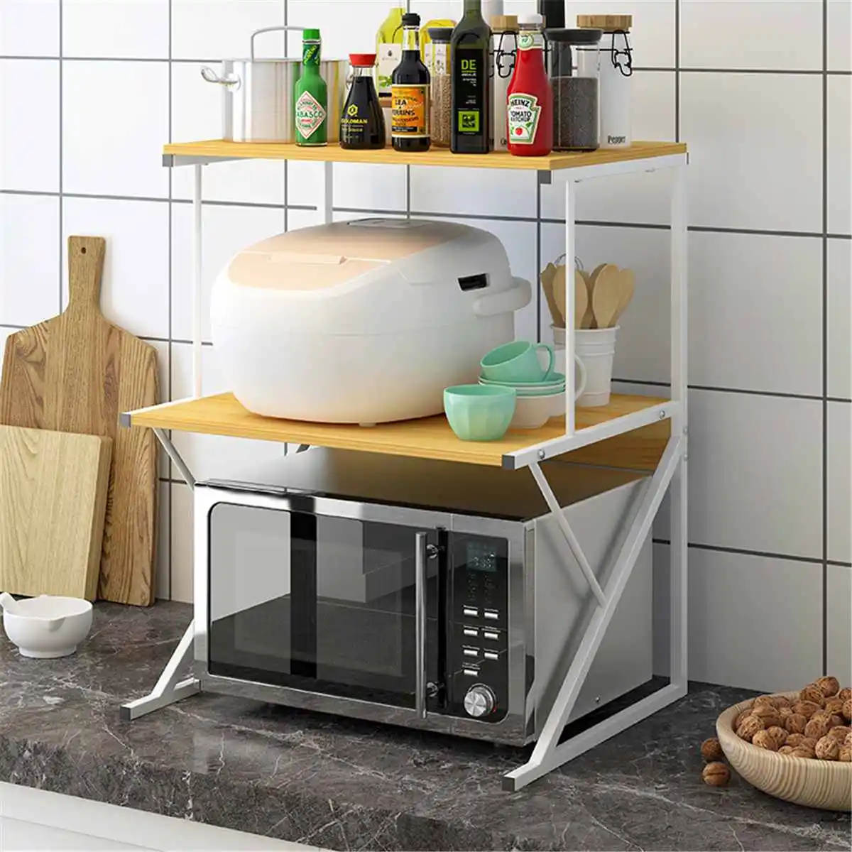 Kitchen Microwave Oven Rack Multi-usage Home Storage Shelf Rack 3-Tiers Kitchen Counter Shelf Organizer Tableware Space Saver
Kitchen Microwave Oven Rack Multi-usage Home Storage Shelf Rack 3-Tiers Kitchen Counter Shelf Organizer Tableware Space Saver