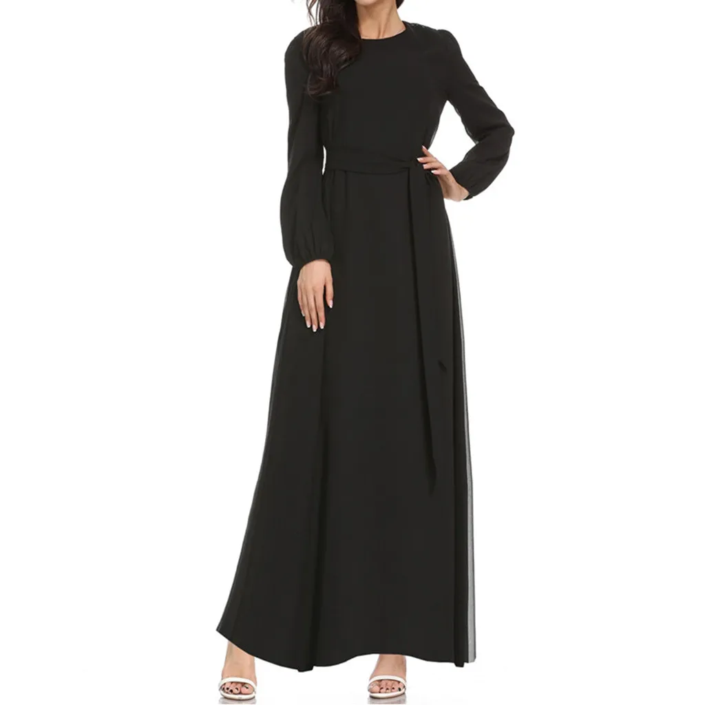 

Fashion Muslim dress long sleeve women robe loose skirt Arabic dubai abaya dress Ready stock Turkish islamic clothing 8.8