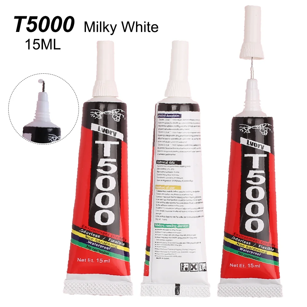 White 4Pcs 15ML Super T5000 Glue Epoxy White Adhesive Metal Glass Fabric Textile Cloth LCD Phone Touch Screen Paper Rubber Sli
White 4Pcs 15ML Super T5000 Glue Epoxy White Adhesive Metal Glass Fabric Textile Cloth LCD Phone Touch Screen Paper Rubber Sli