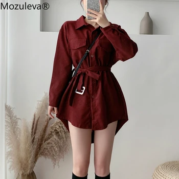 Mozuleva 2020 Spring Blouses Long Sleeve Single-breasted Sashes Women Shirts Tops Lapel Pocket Female Corduroy Blouses Shirts
Mozuleva 2020 Spring Blouses Long Sleeve Single-breasted Sashes Women Shirts Tops Lapel Pocket Female Corduroy Blouses Shirts