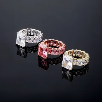 Gold-plated Copper Iced Out High Quality Paved Cubic Zirconia Tennis Ring Hip Hop Punk Bling Fashion Jewelry For Women Gifts
Gold-plated Copper Iced Out High Quality Paved Cubic Zirconia Tennis Ring Hip Hop Punk Bling Fashion Jewelry For Women Gifts