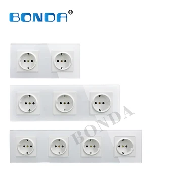 New EU standard 16A power socket, socket panel, conjoined porous three-layer power socket (without plug), crystal tempered glass
New EU standard 16A power socket, socket panel, conjoined porous three-layer power socket (without plug), crystal tempered glass