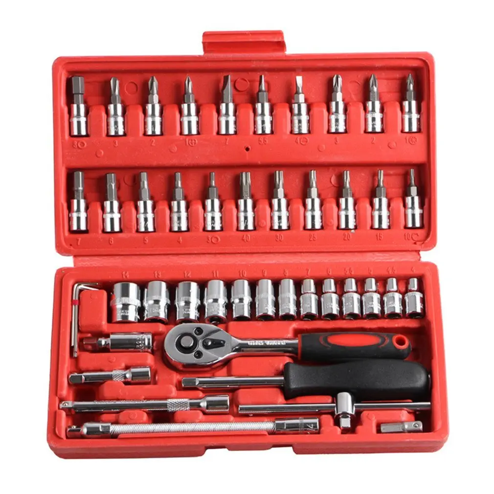46 piece socket wrench set combination tool set German quality auto repair durable practical hardware tools
46 piece socket wrench set combination tool set German quality auto repair durable practical hardware tools