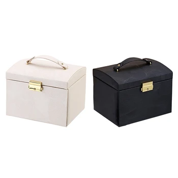 New Jewelry Box Large Capacity Leather Storage Jewelry Box Earring Ring Necklace with Mirror Watch Jewelry Organizer 
New Jewelry Box Large Capacity Leather Storage Jewelry Box Earring Ring Necklace with Mirror Watch Jewelry Organizer