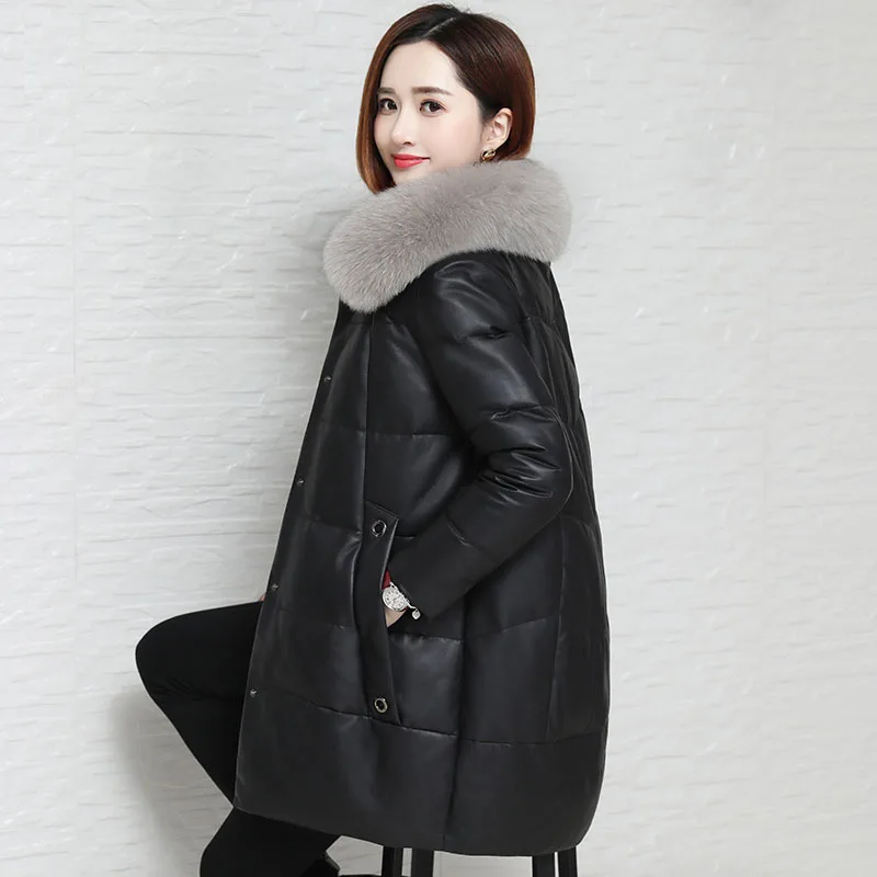 Leather Black Jacket Female Faux Mink Fur Winter Autumn Coat For Parka Women Women Campera Mujer Sheepskin Coats Outerwear
Leather Black Jacket Female Faux Mink Fur Winter Autumn Coat For Parka Women Women Campera Mujer Sheepskin Coats Outerwear