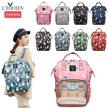 

Lequeen Mommy Backpacks Nappy Bags animal bear print Diaper Backpack Maternity Large Volume Outdoor Travel Bags for baby LPJ05