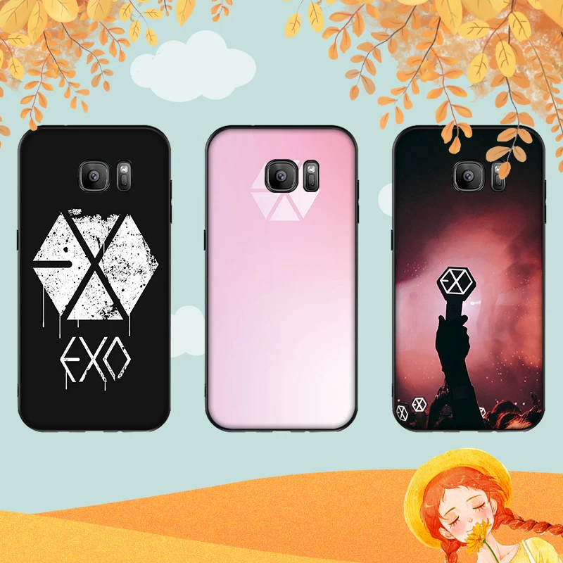 EXO sign чехол для samsung S6 S7 EDGE S8 S9 PLUS Мягкий силиконовый S10 NOTE 8 9 M10 M20 M30 Coque Funda |