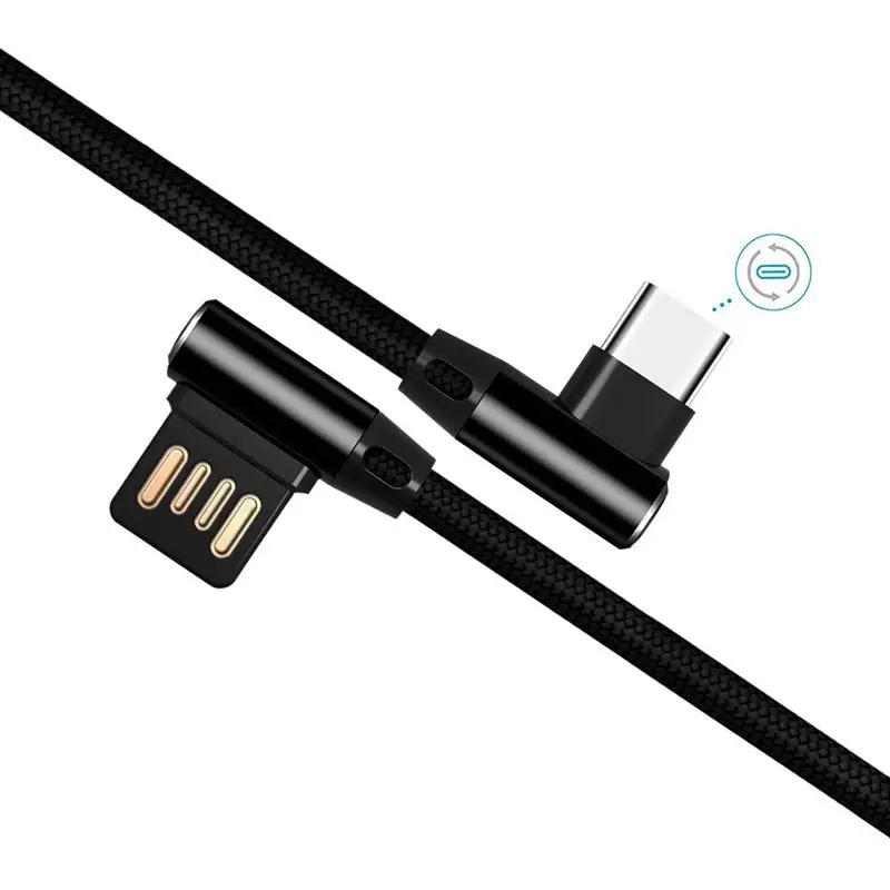 Фото USB Type C to 3.0 Cable Fast Charge Double 90-Degree Interface Sided USB-C for Samsung S8 Note 8 LG V20 G6 G5 | Электроника