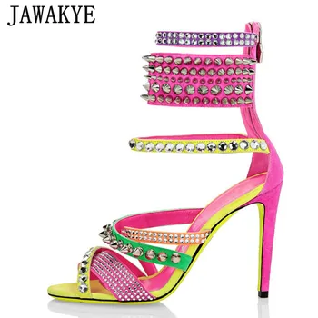 JAWAKYE Ethnic Spike Rivets Sandals Woman Mixed Color Peep Toe Runway Party Shoes Sexy Bohemia Thin High Heels Sandalias Mujer
JAWAKYE Ethnic Spike Rivets Sandals Woman Mixed Color Peep Toe Runway Party Shoes Sexy Bohemia Thin High Heels Sandalias Mujer