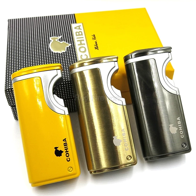 COHIBA Charger For Induction Elegant Windproof Cigar Lighter 3 Flame Jet Torch Lighters Metal Cigarette W/Built-in Cigar Punch
COHIBA Charger For Induction Elegant Windproof Cigar Lighter 3 Flame Jet Torch Lighters Metal Cigarette W/Built-in Cigar Punch