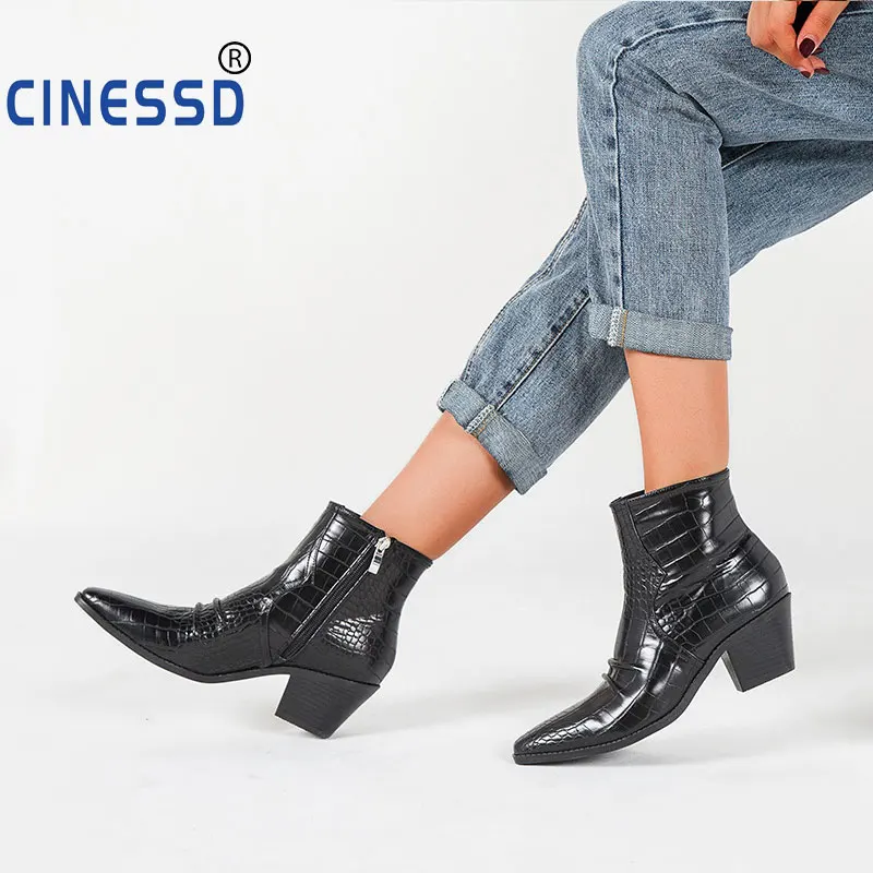 Lady Motorcycle Western Cowboy Boots Women Animal Crocodile Pattern PU Leather High Heels Cowgirl Booties Ankle botas Shoes
Lady Motorcycle Western Cowboy Boots Women Animal Crocodile Pattern PU Leather High Heels Cowgirl Booties Ankle botas Shoes