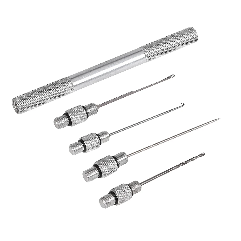Hot5 in 1 Strong Fishing Rigging Bait Needle Kit Tool Set Bait Stringer Needle with Aluminum Alloy Handle
Hot5 in 1 Strong Fishing Rigging Bait Needle Kit Tool Set Bait Stringer Needle with Aluminum Alloy Handle
