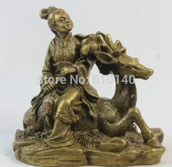 311 Chinese Myth Brass God Of 8 Eight Immortals He Xiangu Ride Deer Statue
311 Chinese Myth Brass God Of 8 Eight Immortals He Xiangu Ride Deer Statue