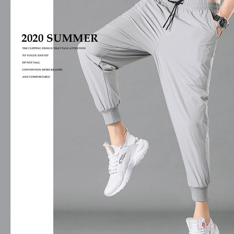 Summer Ice Silk Stretch Feet Pants Nine Points Beam Legs Men's Large Size Casual Breathable Students Quick-drying Casual Pants
Summer Ice Silk Stretch Feet Pants Nine Points Beam Legs Men's Large Size Casual Breathable Students Quick-drying Casual Pants