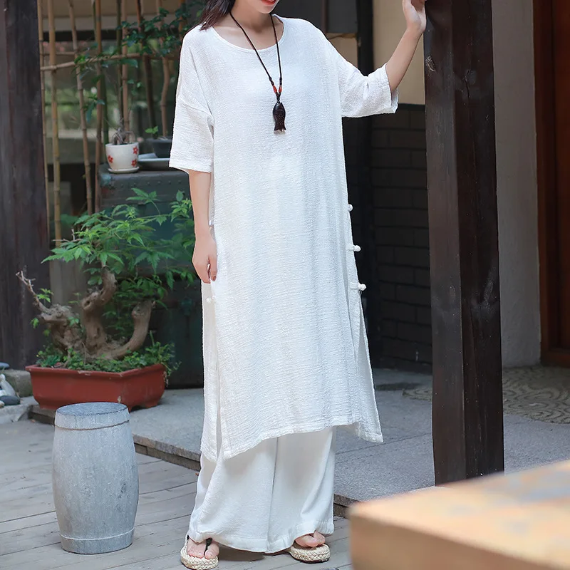 Women Loose Cotton Linen Solid Color Slit Dress Female Casual Handmade Button Retro Dress Ladies Vintage Plus Size Dresses 2019
Women Loose Cotton Linen Solid Color Slit Dress Female Casual Handmade Button Retro Dress Ladies Vintage Plus Size Dresses 2019
