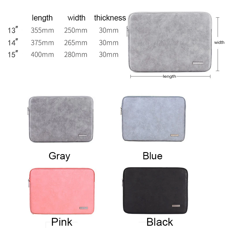 Waterproof laptop sleeve bag For Apple Macbook Pro Air 13.3 14 15.6 MC white 11 12 13 15 17 case cover pouch skins for Mac book (7)