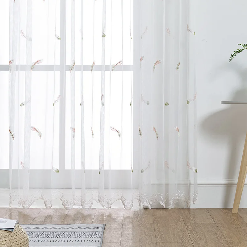 

Feather gauze curtain mesh gauze white gauze curtain bay window modern simple small fresh partition window gauze