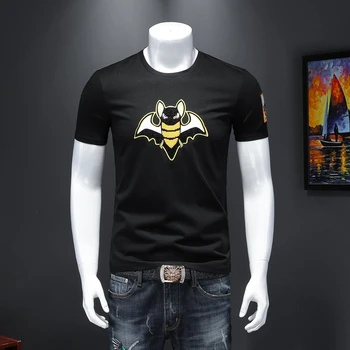 2020 Fashions Bat Embroidery T Shirt Men Black Short Sleeves Summer Mercerized Cotton Casual T-Shirts
2020 Fashions Bat Embroidery T Shirt Men Black Short Sleeves Summer Mercerized Cotton Casual T-Shirts