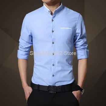 Men Li Collar Leisure Shirt Slim Fit Solid Color Big Size Length Sleeve Shirt Male
Men Li Collar Leisure Shirt Slim Fit Solid Color Big Size Length Sleeve Shirt Male