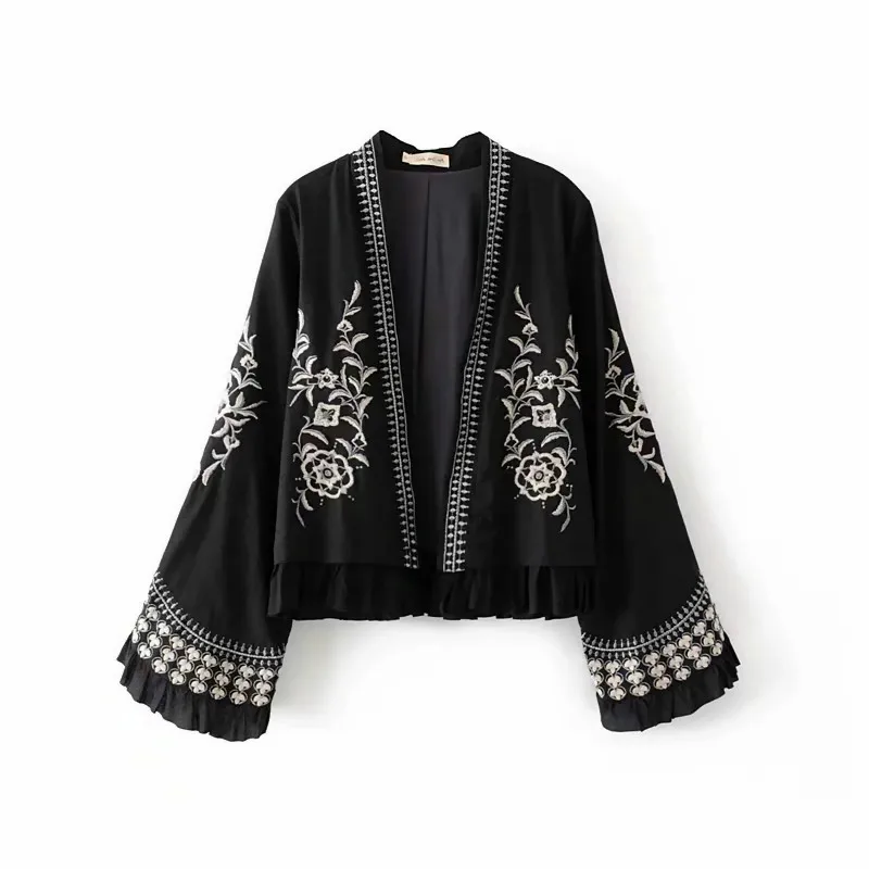 Ruffle Kimono Cardigan Coat Women Autumn Bohemian Flower Embroidery Jacket Flare Sleeve Sunscreen Femme
Ruffle Kimono Cardigan Coat Women Autumn Bohemian Flower Embroidery Jacket Flare Sleeve Sunscreen Femme