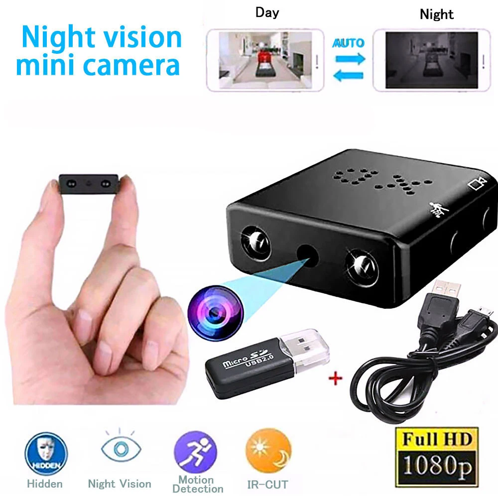 1080P HD IR CUT Mini Camera Smallest Camcorder Infrared Night Vision Micro Cam Motion Detection DV DVR Loop recording Cam
1080P HD IR CUT Mini Camera Smallest Camcorder Infrared Night Vision Micro Cam Motion Detection DV DVR Loop recording Cam